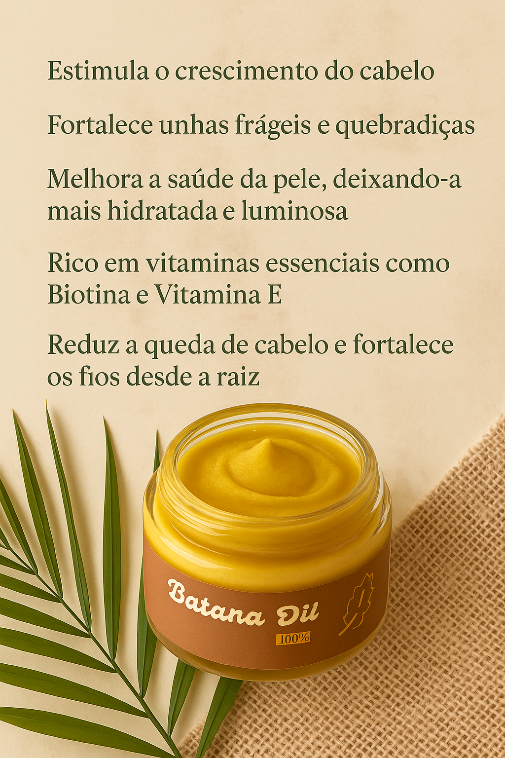 Óleo Natural de Crescimento Capilar de Batana