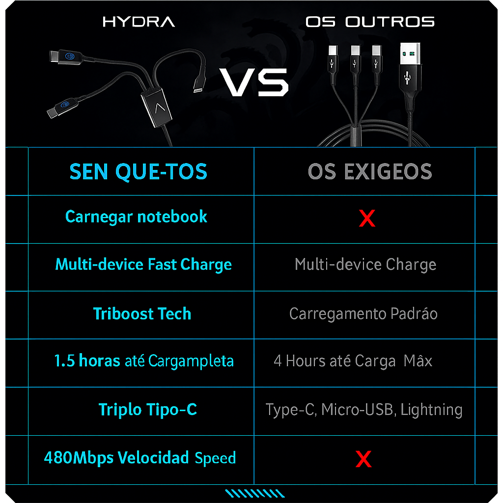 Hydra 100W Triple Type-C Multi Cable