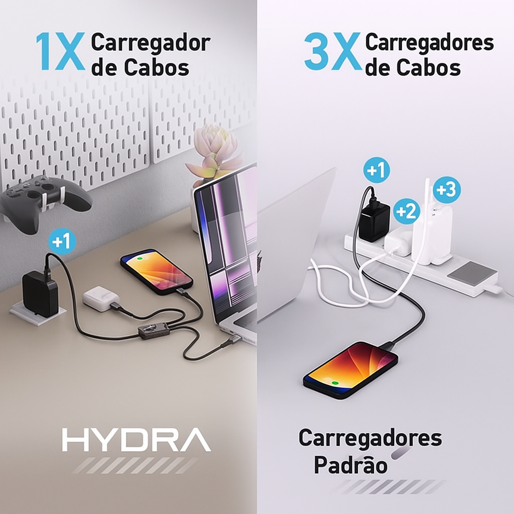 Hydra 100W Triple Type-C Multi Cable