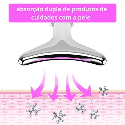 Massajador Facial e de Pescoço com Terapia de Luz Vermelha EMS – Lifting, Anti-Rugas e Refirmante