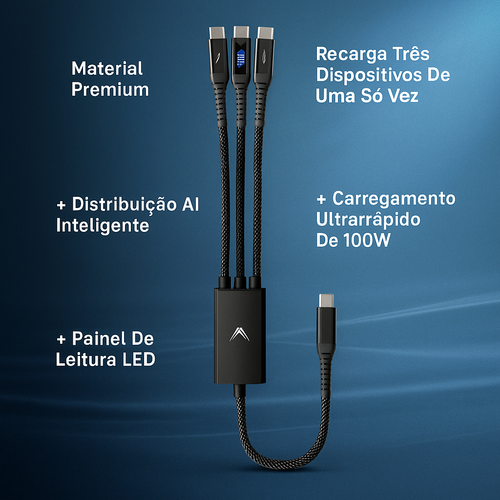 Hydra 100W Triple Type-C Multi Cable