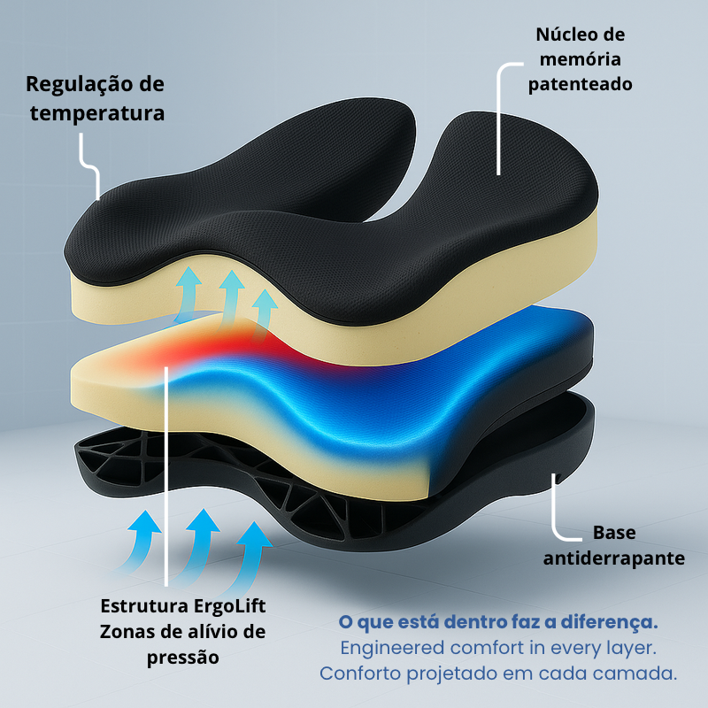 Assento Ergonómico Premium Com Espuma De Memória