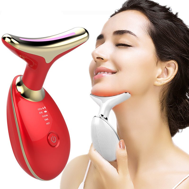 Massajador Facial e de Pescoço com Terapia de Luz Vermelha EMS – Lifting, Anti-Rugas e Refirmante